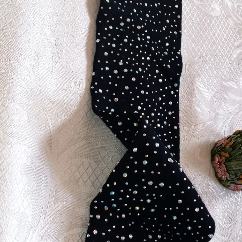 Black glitter socks in both sides sexy socks stretch